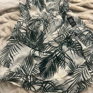 Tropical Leaf Print Romper/Dress